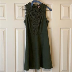 Suede Green Dress